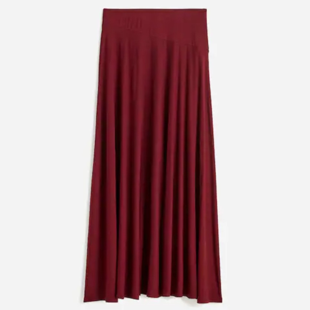 NWT Madewell Jersey Asymmetric-Seam Midi Skirt